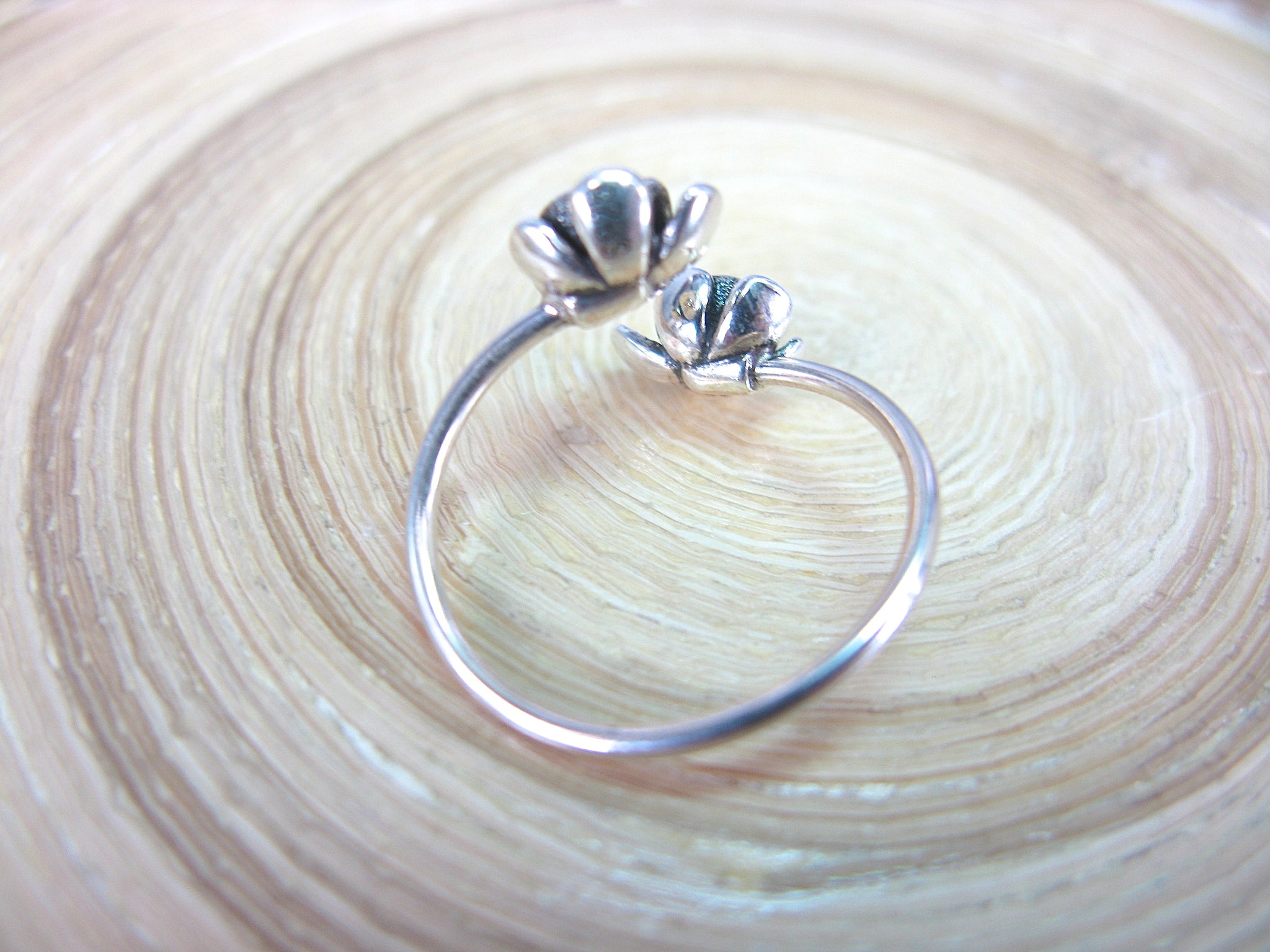 Rose Flower Oxidized 925 Sterling Silver Ring