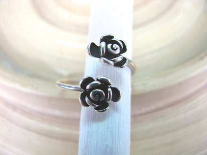 Rose Flower Oxidized 925 Sterling Silver Ring