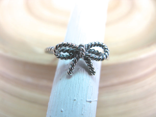 Twisted Ribbon Bow 925 Sterling Silver Ring