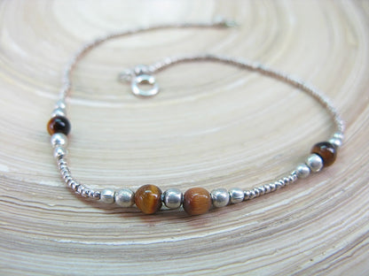 Tiger Eye Bead Tribal Oxidized 925 Sterling Silver Bracelet Bracelet Faith Owl - Faith Owl