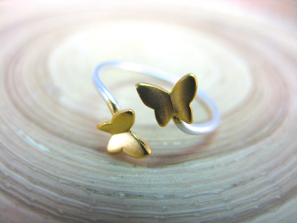 Butterfly Two Tone 925 Sterling Silver Ring