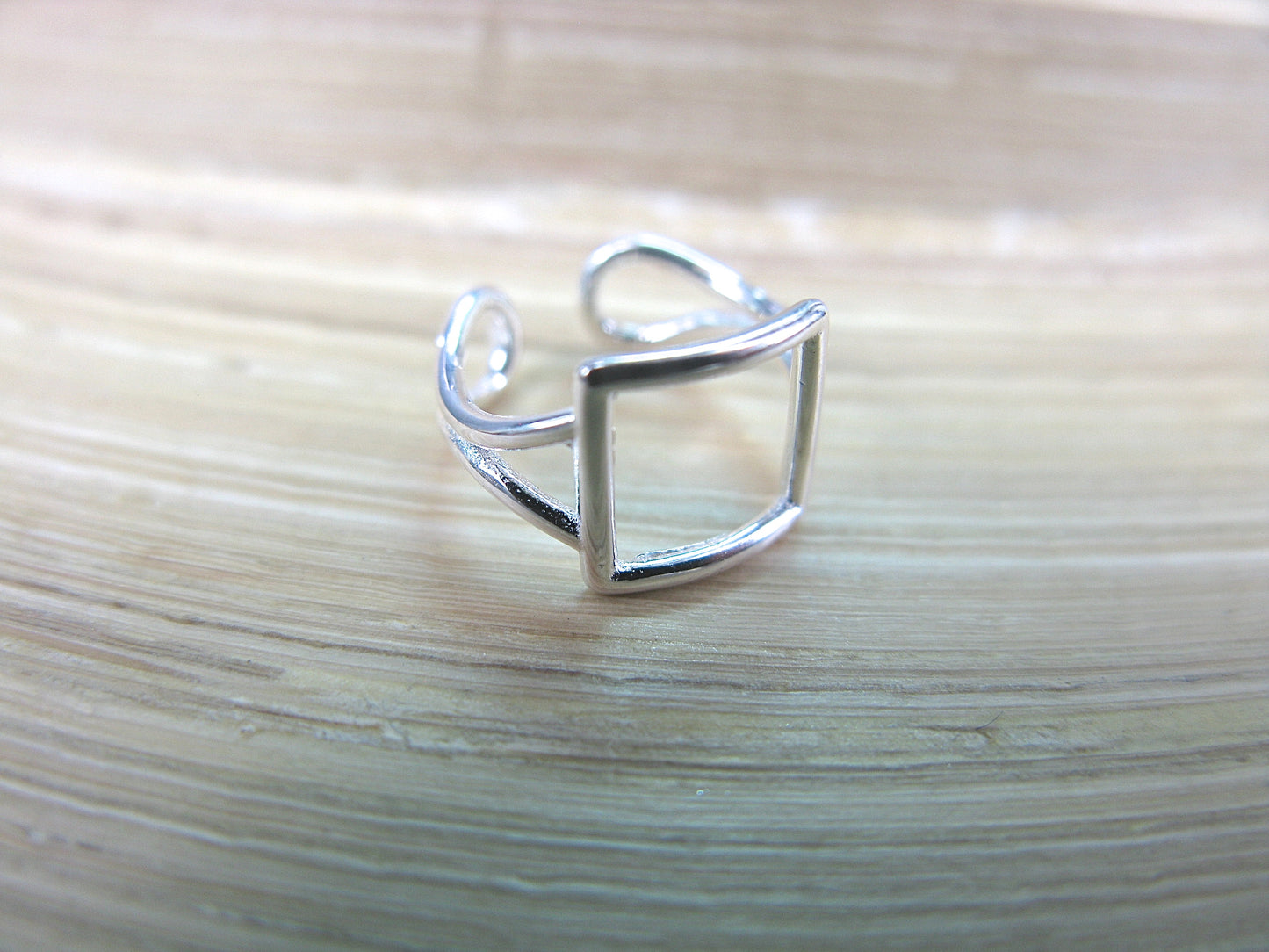 Square Geometric 925 Sterling Silver Ear Cuff