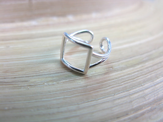 Square Geometric 925 Sterling Silver Ear Cuff