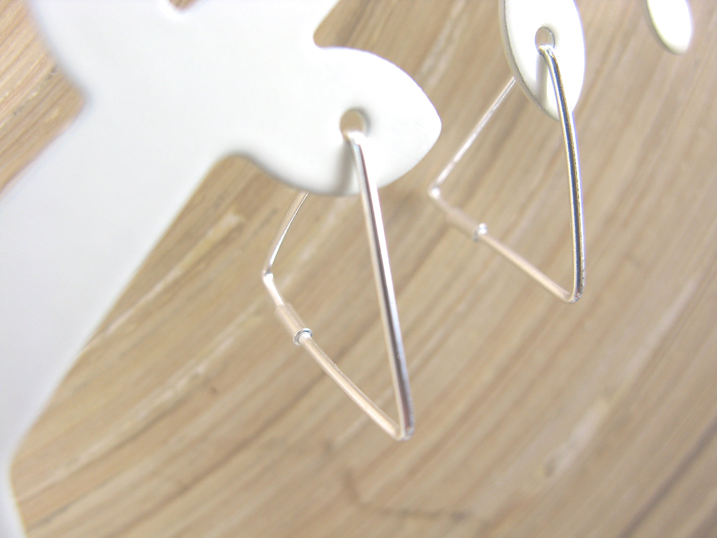 Geometric 17mm Triangle Hoop Earrings in 925 Sterling Silver