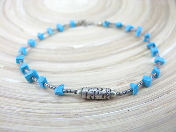 Turquoise Bead Tribal Oxidized 925 Sterling Silver Bracelet Bracelet Faith Owl - Faith Owl