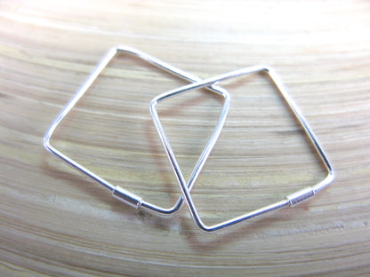 Geometric 18mm Square Hoop Earrings in 925 Sterling Silver