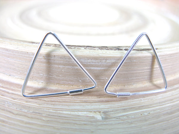 Geometric 17mm Triangle Hoop Earrings in 925 Sterling Silver