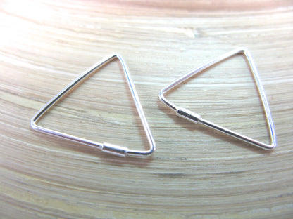 Geometric 17mm Triangle Hoop Earrings in 925 Sterling Silver