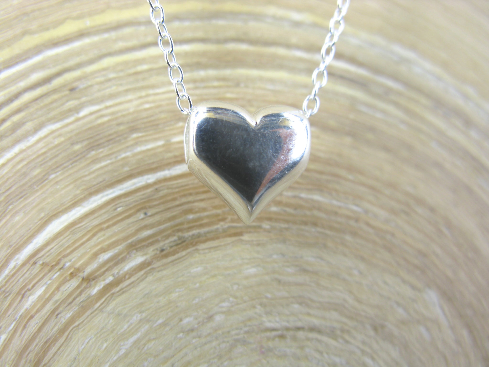 3D Heart Pendant Necklace in 925 Sterling Silver