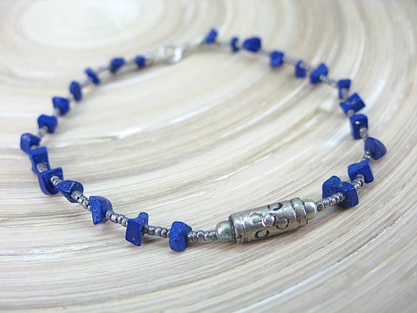 Lapis Lazuli Tribal Oxidized 925 Sterling Silver Bracelet Bracelet - Faith Owl