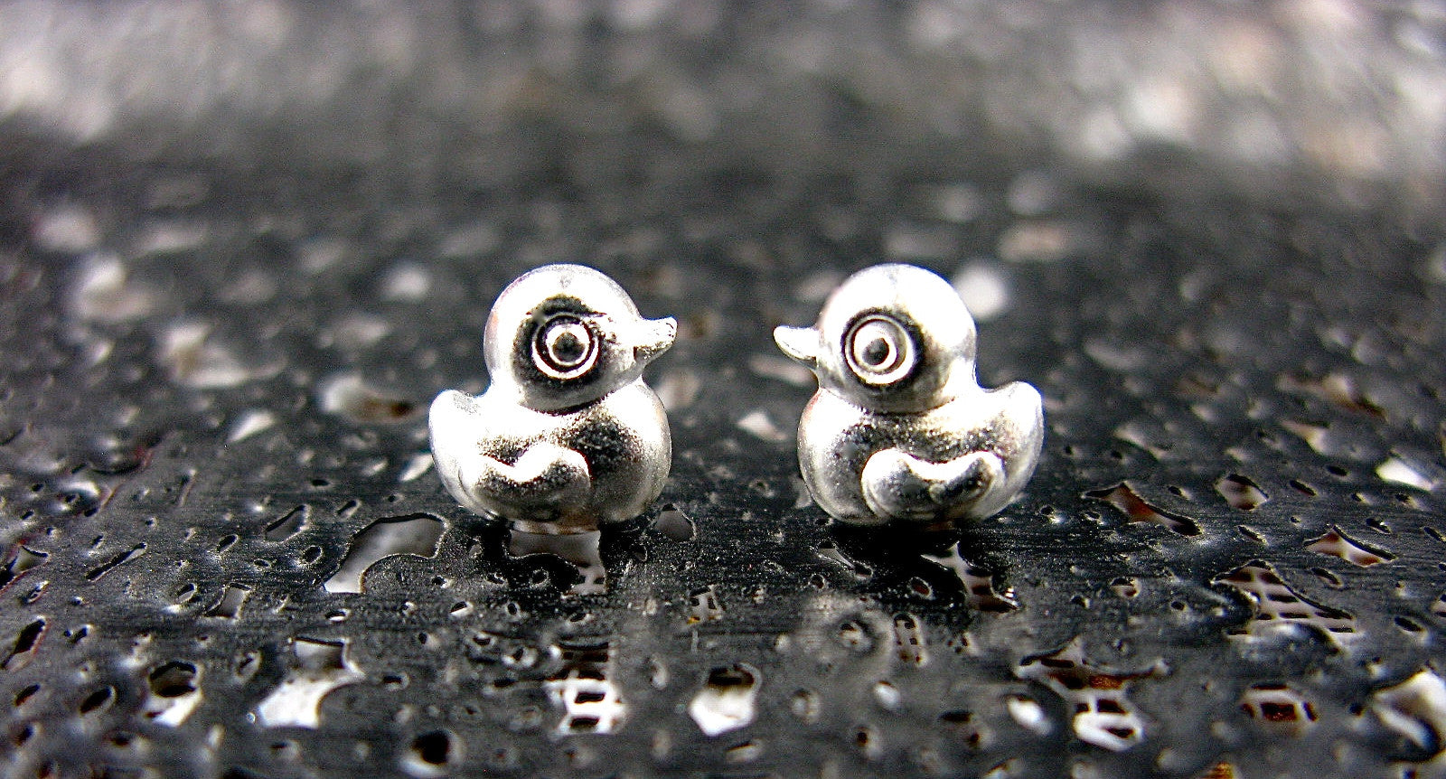 Duck 925 Sterling Silver Stud Earrings Stud Faith Owl - Faith Owl