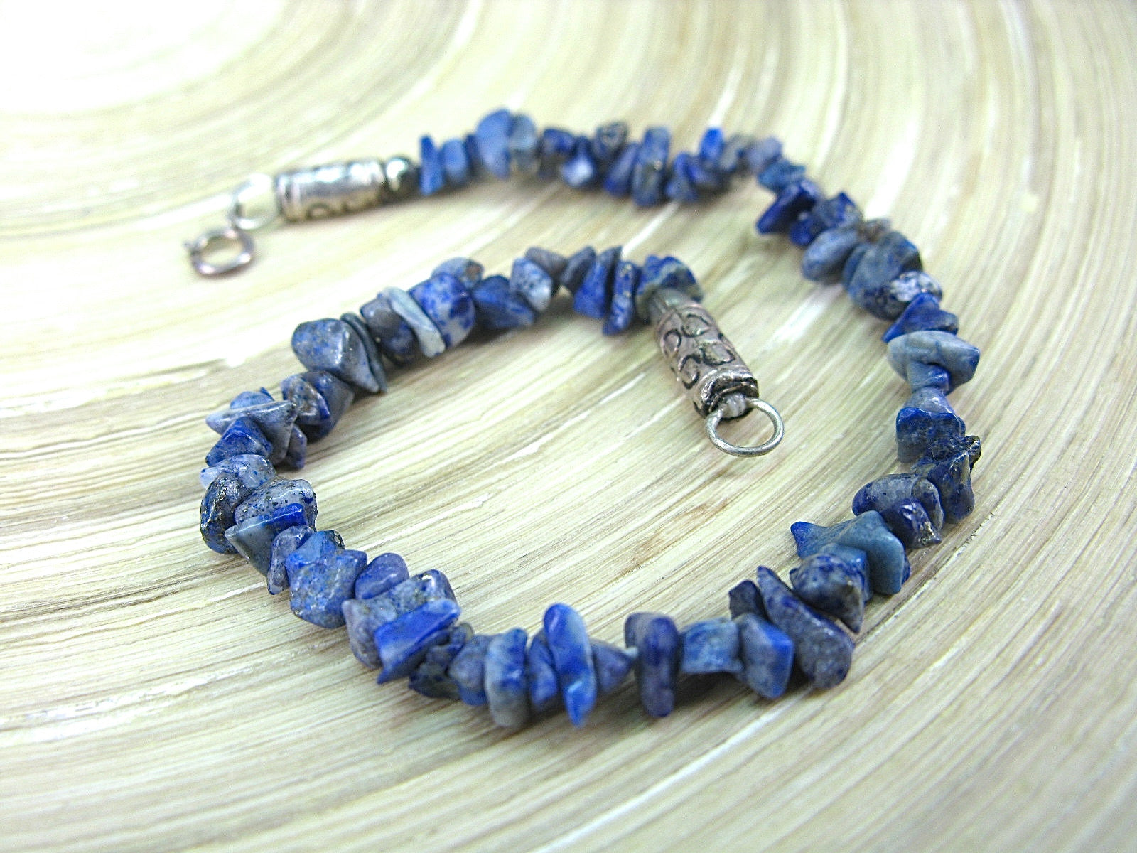 Lapis Lazuli Tribal Oxidized 925 Sterling Silver Bracelet Bracelet Faith Owl - Faith Owl