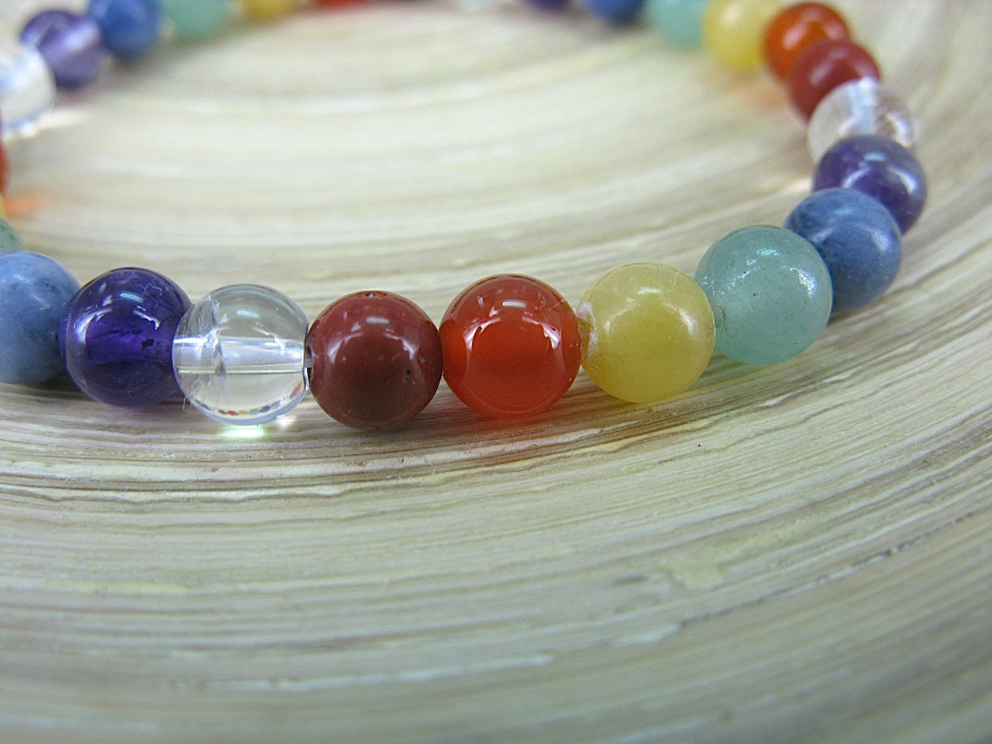 Multi Natural Colot Gemstone Elastic Bracelet