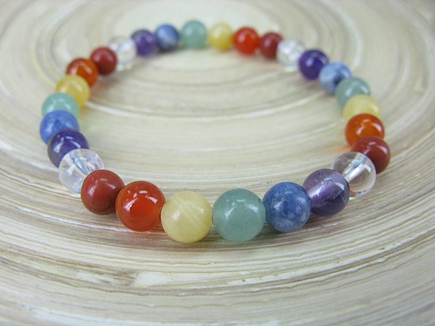 Multi Natural Colot Gemstone Elastic Bracelet