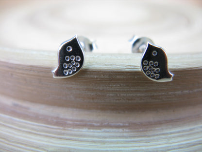 Bird Stud Earrings in 925 Sterling Silver