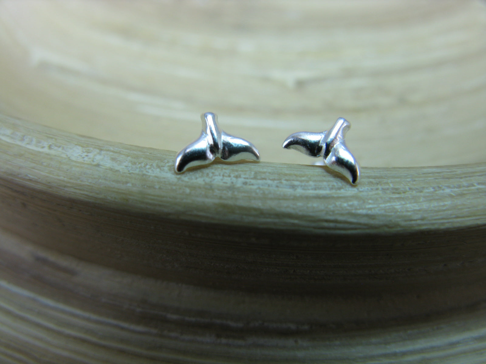 Whale Tail 925 Sterling Silver Stud Earrings