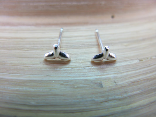 Whale Tail 925 Sterling Silver Stud Earrings