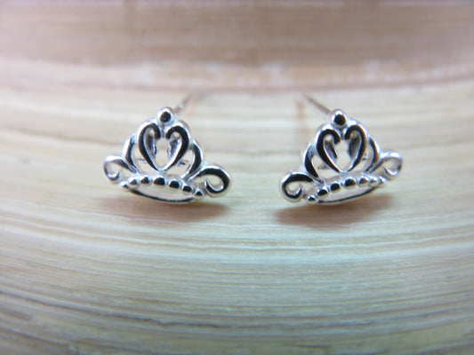 Crown Stud Earrings in 925 Sterling Silver