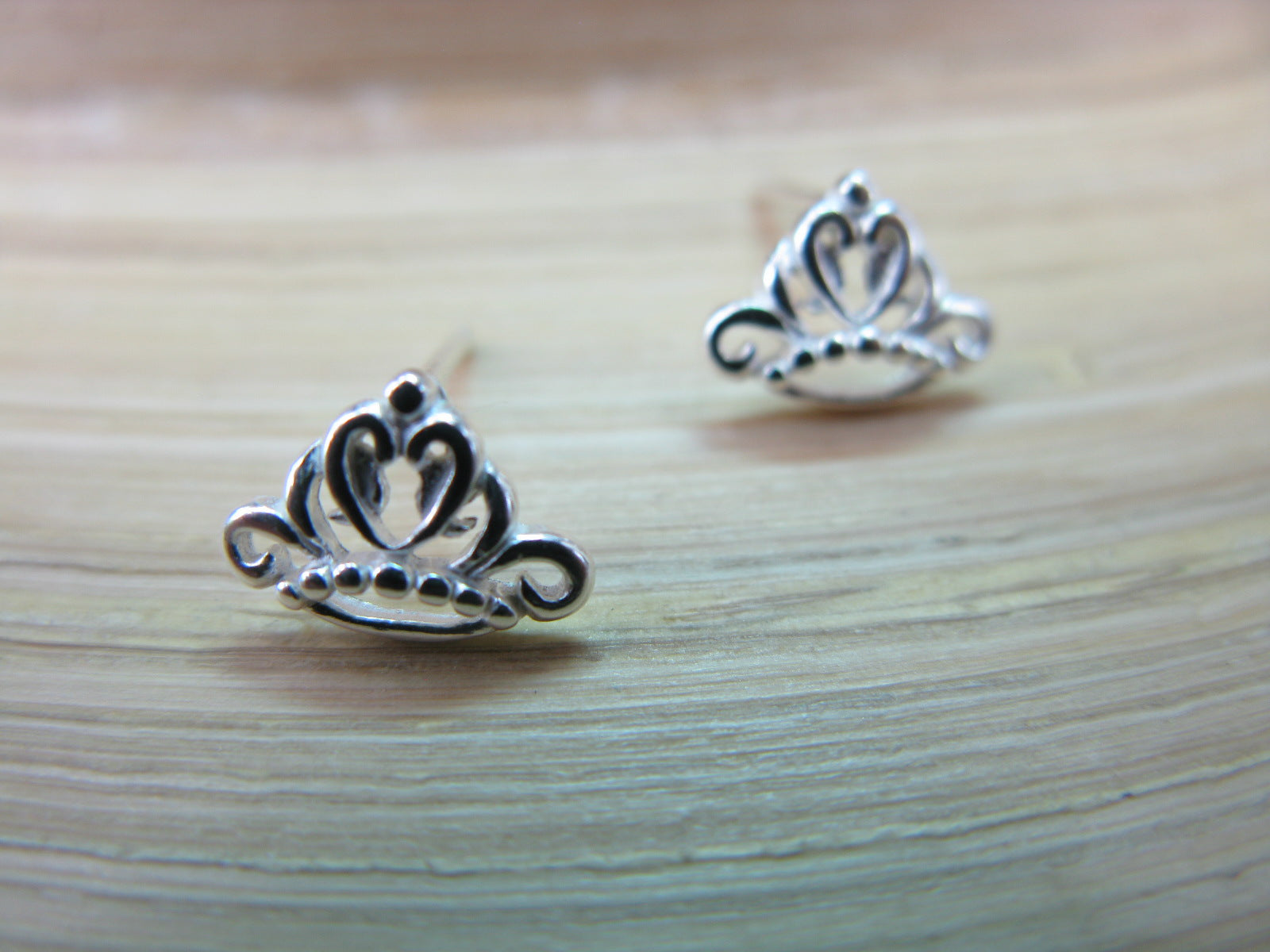 Crown Stud Earrings in 925 Sterling Silver