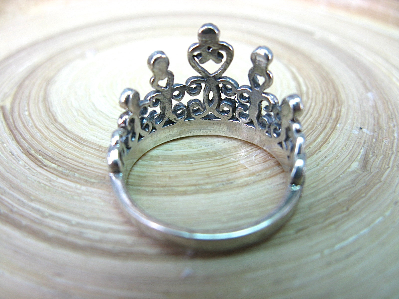 Crown Tiara Marcasite Vintage 925 Sterling Silver Ring Ring Faith Owl - Faith Owl