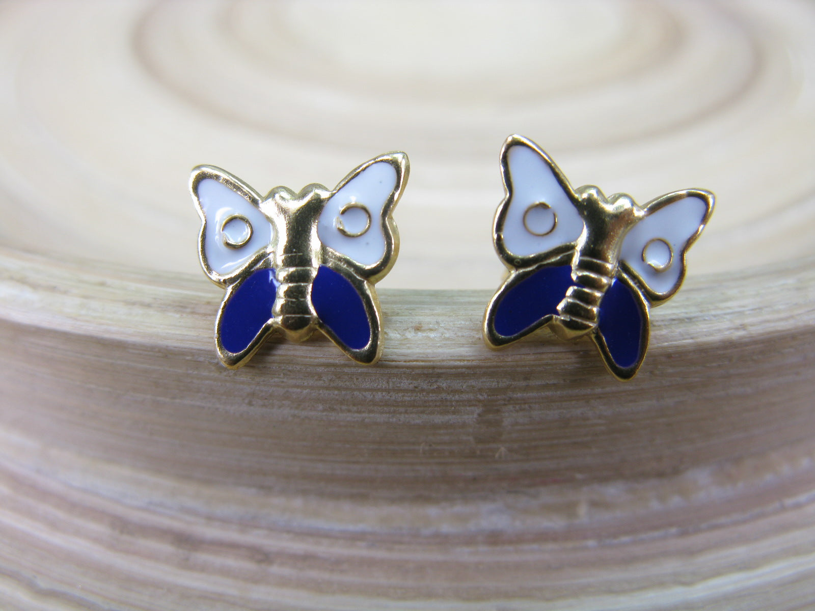 Butterfly Gold Plated 925 Sterling Silver Stud Earrings