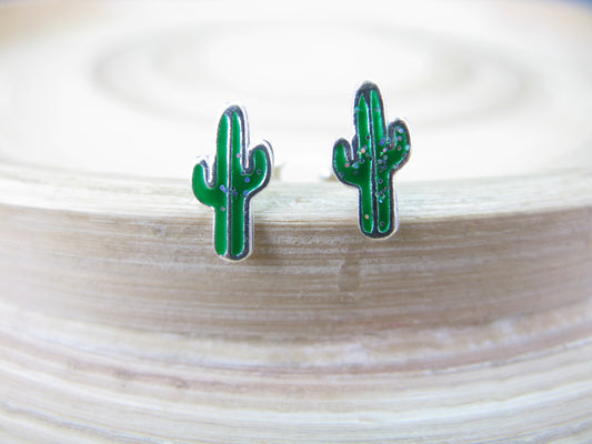 Cactus 925 Sterling Silver Stud Earrings
