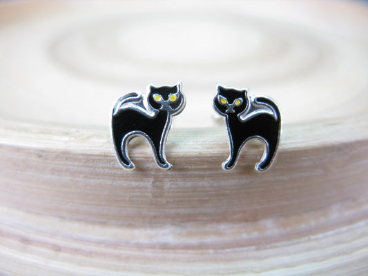 Cat 925 Sterling Silver Stud Earrings