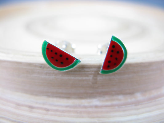 Watermelon 925 Sterling Silver Stud Earrings