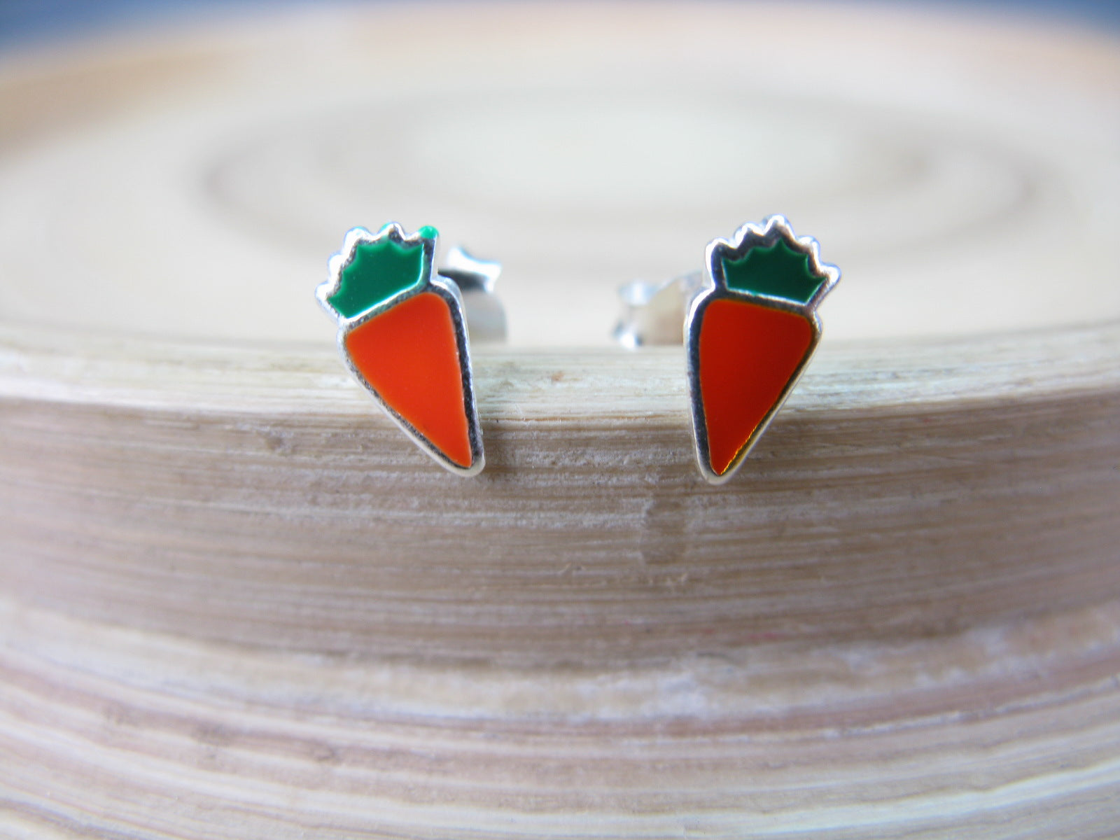 Carrot 925 Sterling Silver Stud Earrings