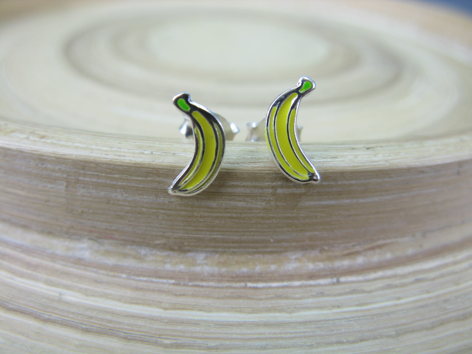Banana 925 Sterling Silver Stud Earrings