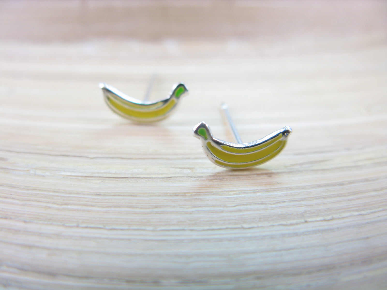 Banana 925 Sterling Silver Stud Earrings