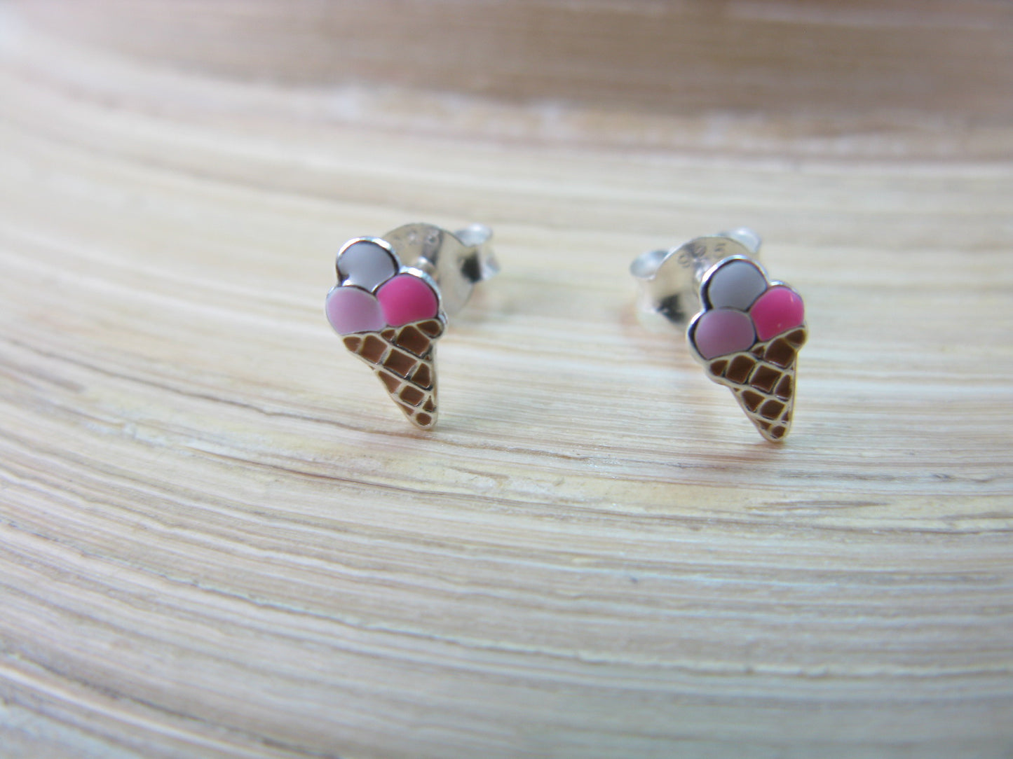 Ice Cream 925 Sterling Silver Stud Earrings