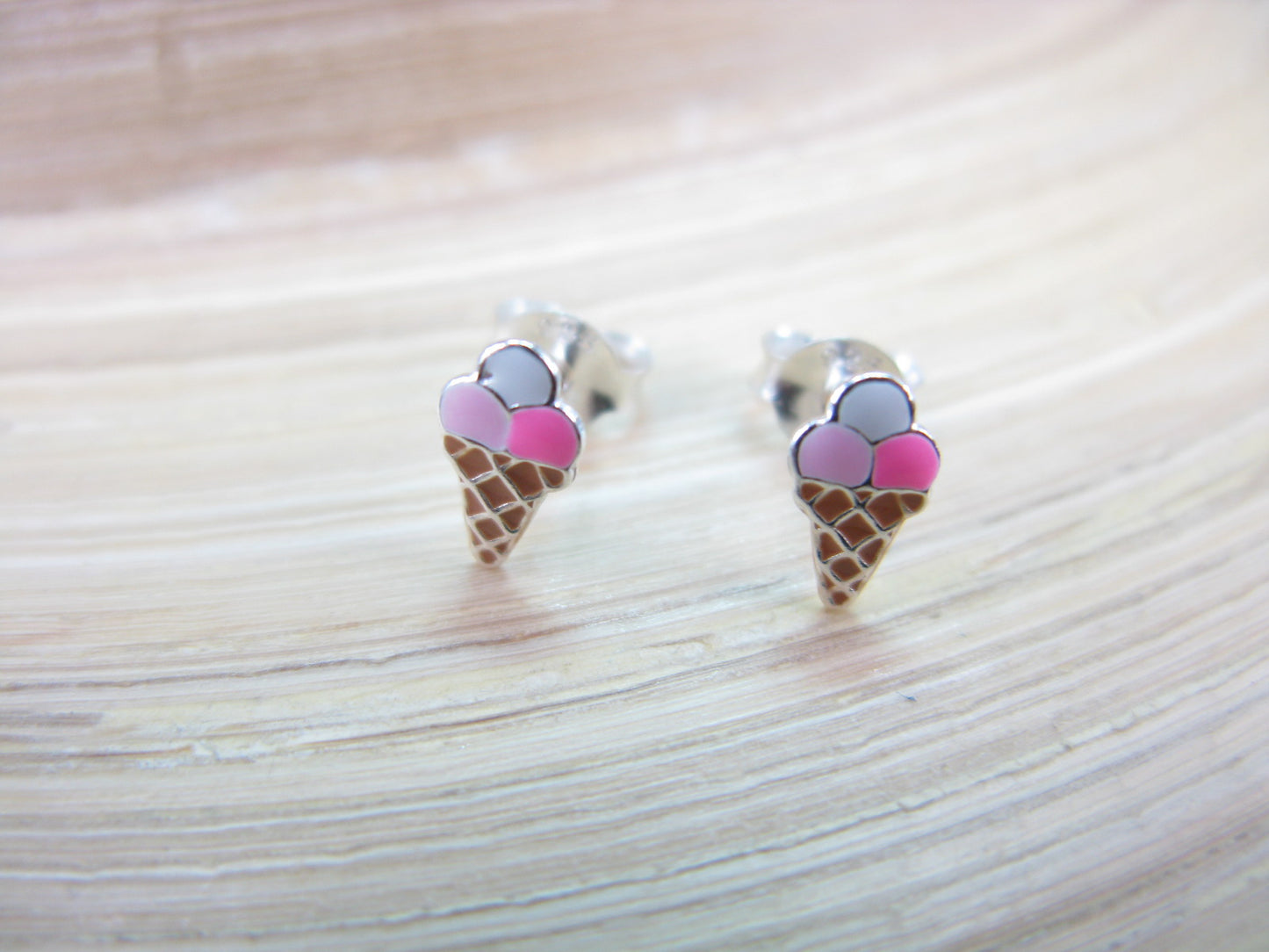 Ice Cream 925 Sterling Silver Stud Earrings