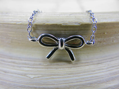 Children Bow Ribbon 925 Sterling Silver Bracelet