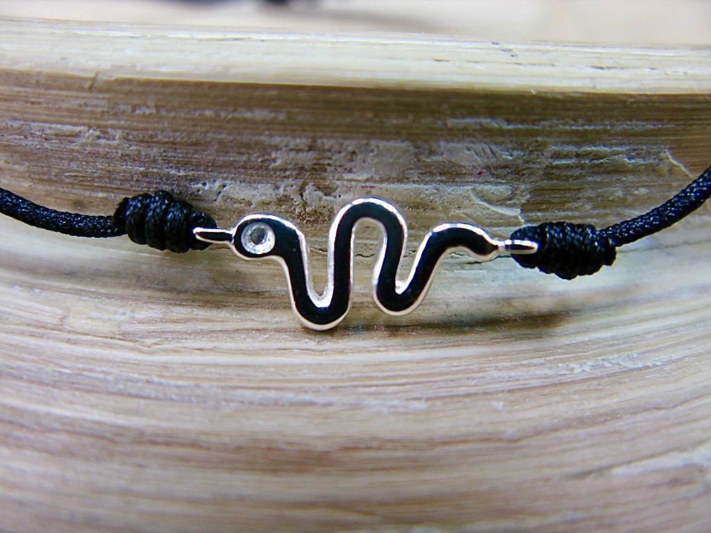 Snake 925 Sterling Silver Adjustable String Bracelet