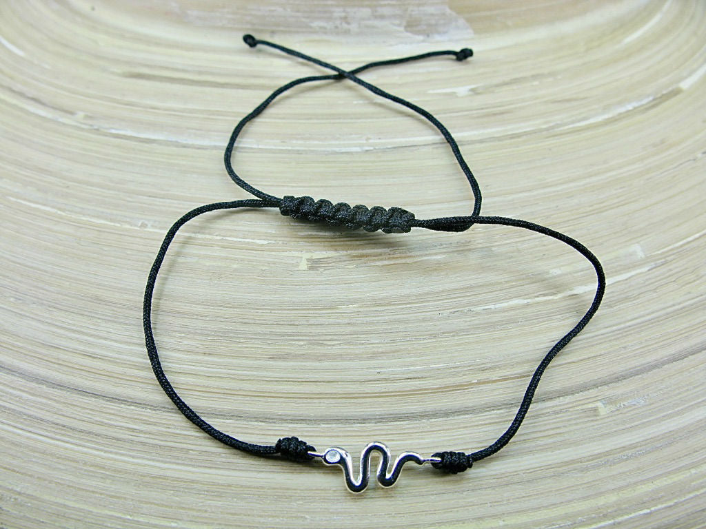 Snake 925 Sterling Silver Adjustable String Bracelet