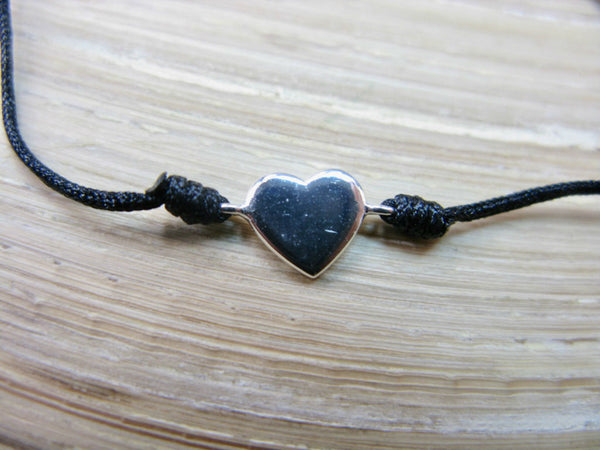 Heart 925 Sterling Silver Adjustable String Bracelet