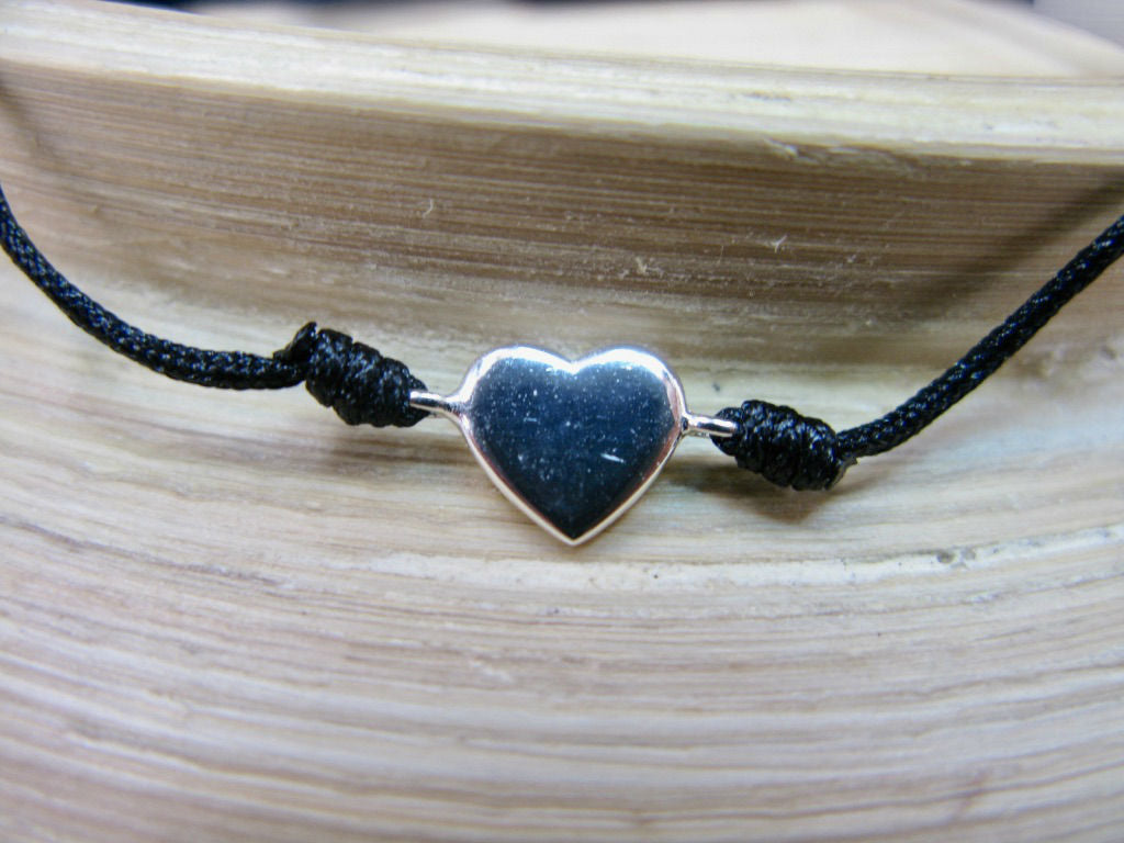 Heart 925 Sterling Silver Adjustable String Bracelet