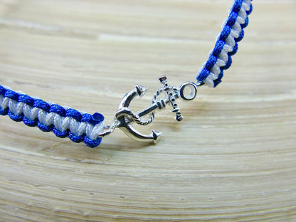 Anchor 925 Sterling Silver Adjustable String Bracelet