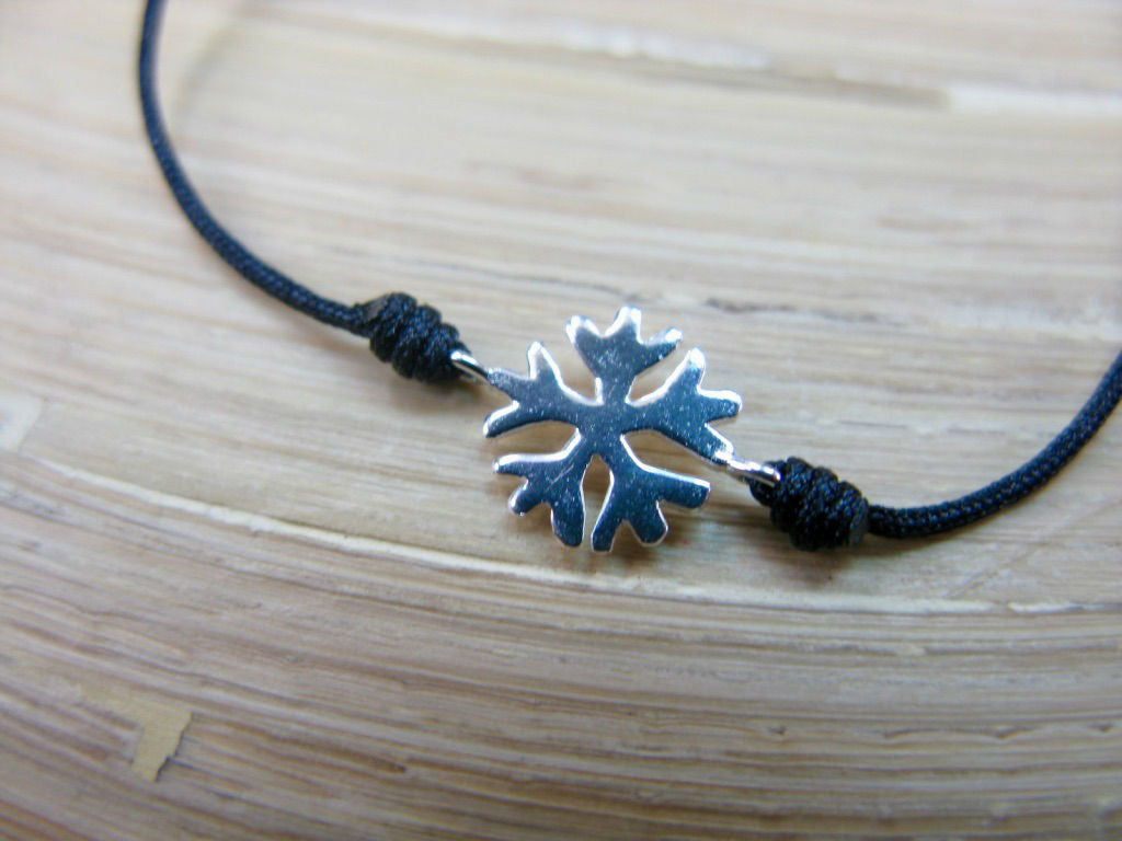 Snowflake 925 Sterling Silver Adjustable String Bracelet