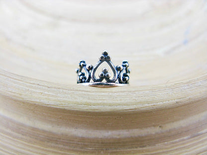 Crown Oxidized 925 Sterling Silver Ear Cuff