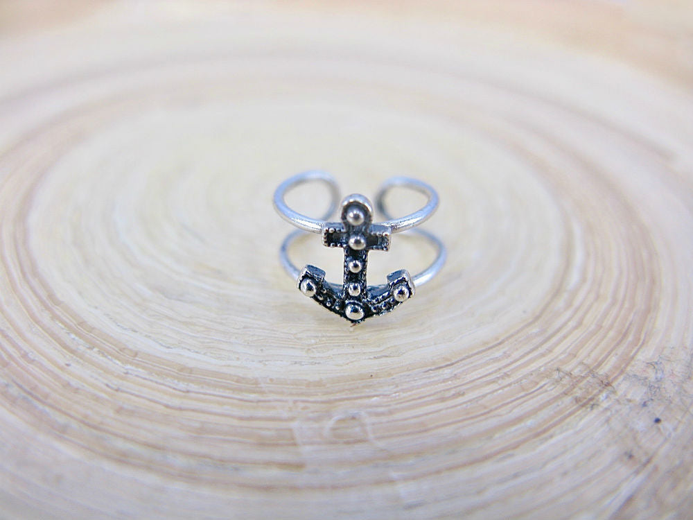 Anchor Oxidized 925 Sterling Silver Ear Cuff