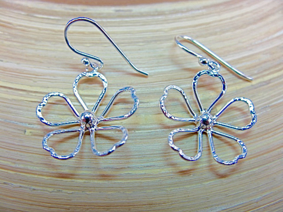 Filigree Lace Flower 925 Sterling Silver Earrings