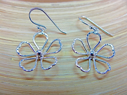 Filigree Lace Flower 925 Sterling Silver Earrings