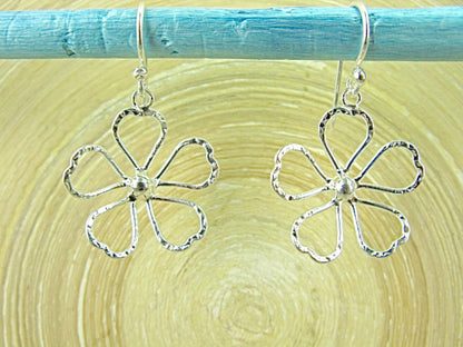 Filigree Lace Flower 925 Sterling Silver Earrings