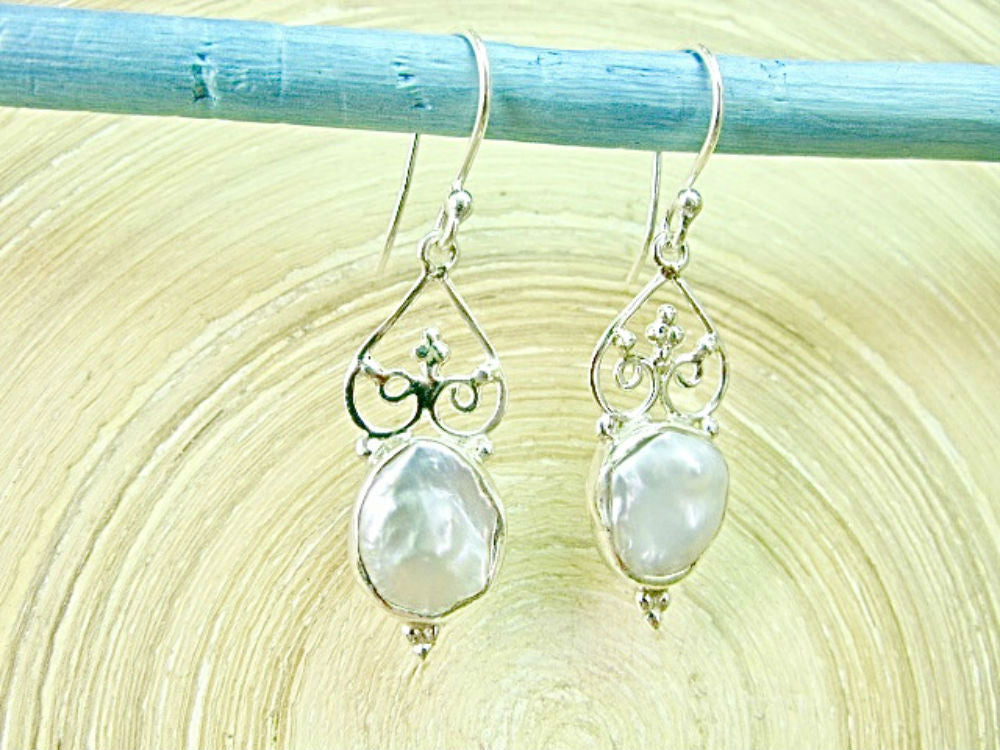 Balinese Filigree Mother of Pearl 925 Sterling Silver Earrings