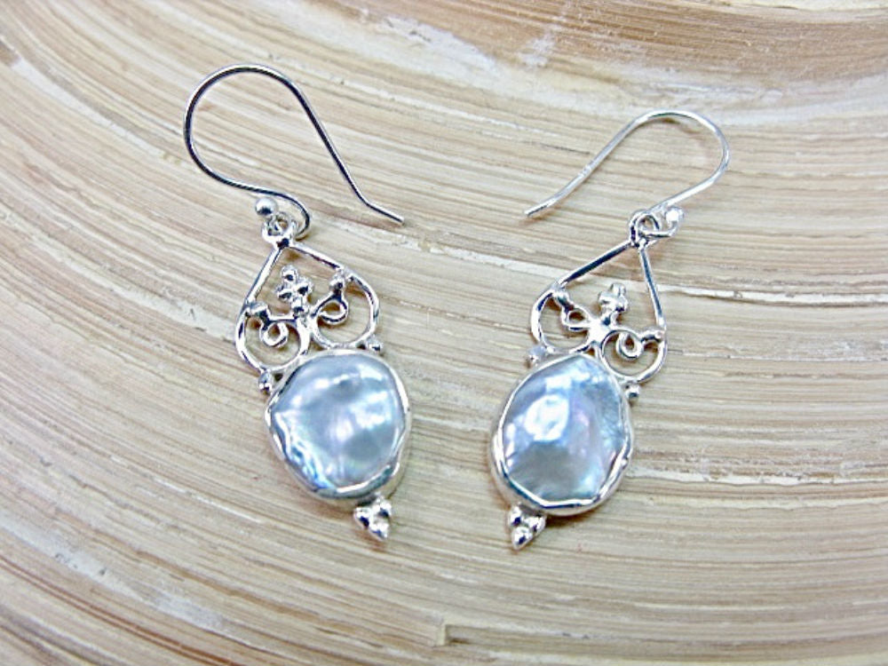 Balinese Filigree Mother of Pearl 925 Sterling Silver Earrings