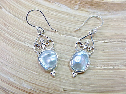 Balinese Filigree Mother of Pearl 925 Sterling Silver Earrings