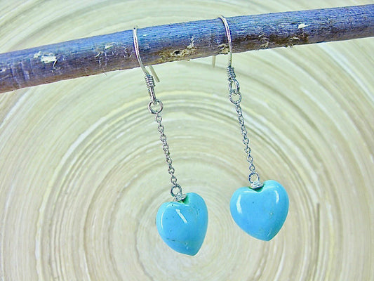 Turquoise Heart 925 Sterling Silver Earrings