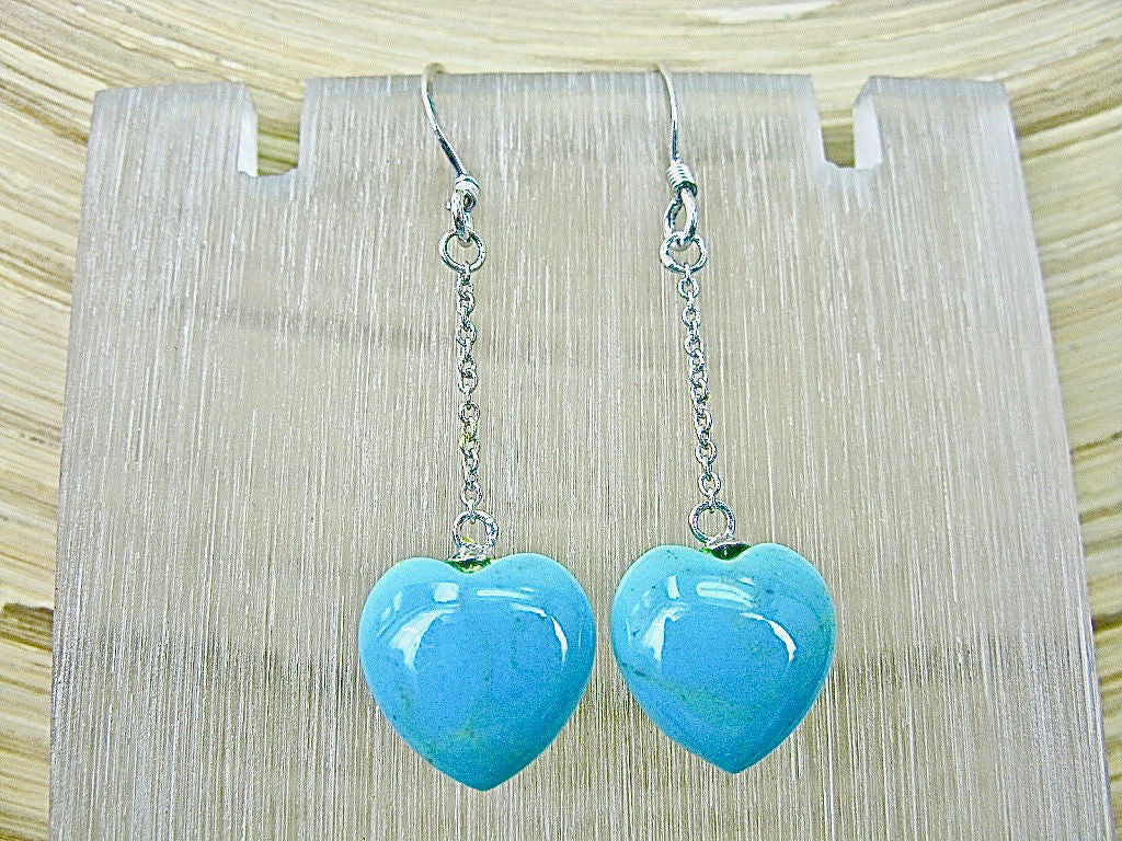 Turquoise Heart 925 Sterling Silver Earrings